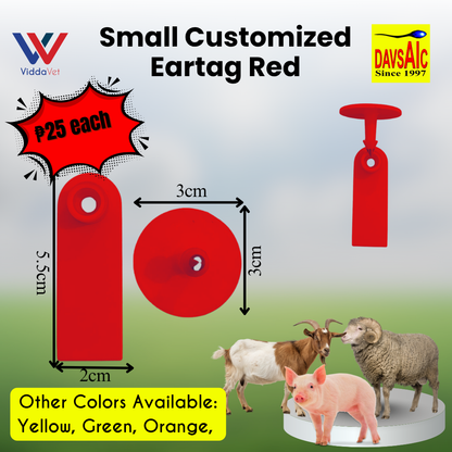 Customized Eartag Round, Small, Medium, Large, Extra Large for Pigs, Sheep & Cattle