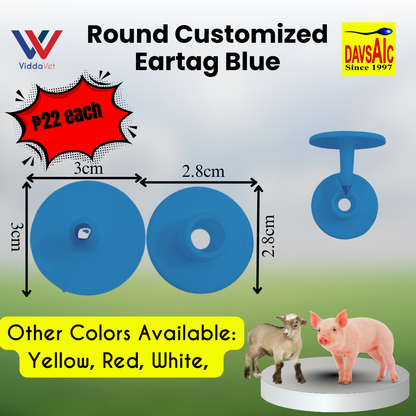 Customized Eartag Round, Small, Medium, Large, Extra Large for Pigs, Sheep & Cattle