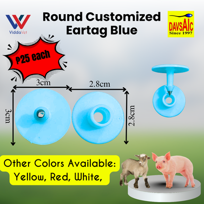 Customized Eartag Round, Small, Medium, Large, Extra Large for Pigs, Sheep & Cattle