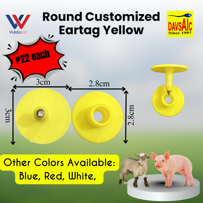 Customized Eartag Round, Small, Medium, Large, Extra Large for Pigs, Sheep & Cattle