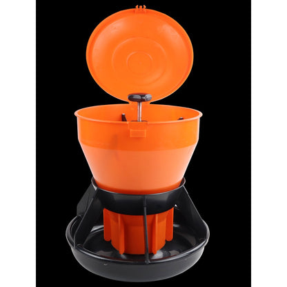 Orange Automatic Round Piglet Feeder (5 kgs / 15 kgs)