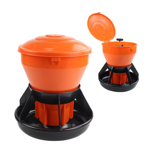 Orange Automatic Round Piglet Feeder (5 kgs / 15 kgs)