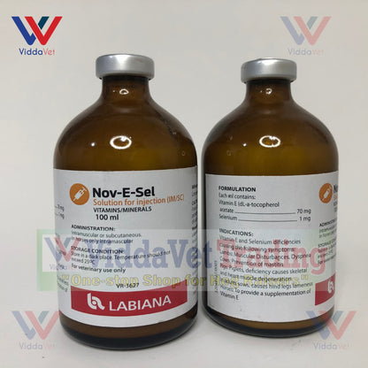 Nov E Sel Inj. Vitamin E + Selenium 100mL for animals pets livestock