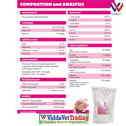 1 bag Porcilac Premium Imported France Milk  replacer  for piglets new born foster milk