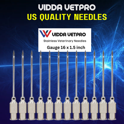 1 Dozen Vidda VetPro Stainless US Quality Needles Stainless Steel Needles 12 pcs  Syringe Needles