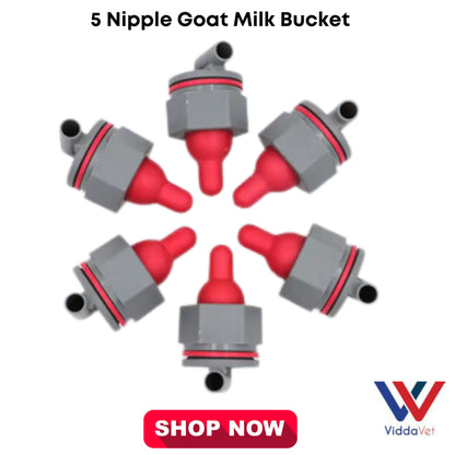 5 Nipples Goat/Sheep Milk Bucket 8L