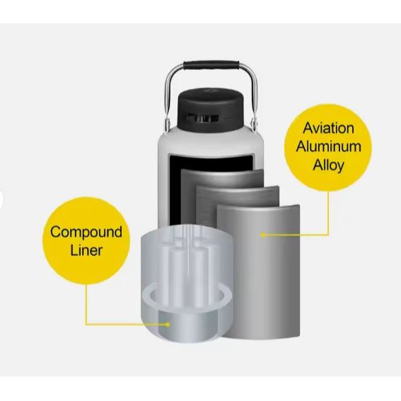 Liquid Nitrogen Container Tank 2L