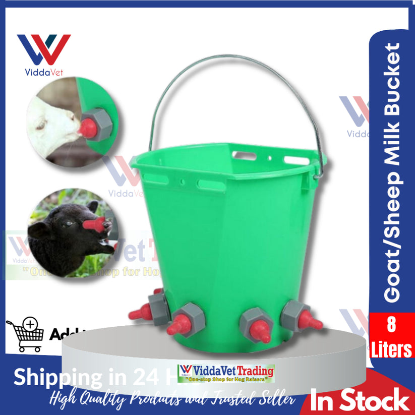 5 Nipples Goat Sheep Milk Bucket 8L - Premium Livestock Feeding ...