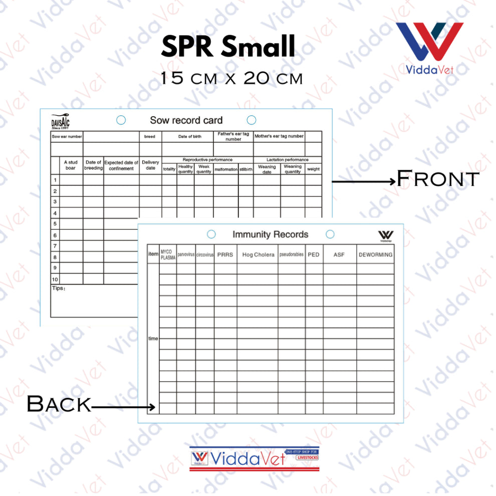Sow Performance Card PVC - Professional Breeding Record Management ...