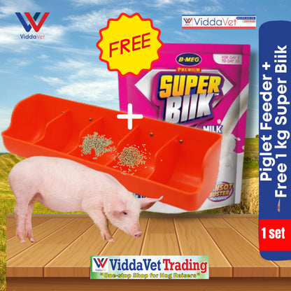 Piglet Plastic Feeder with B Meg Super Biik Booster Milk