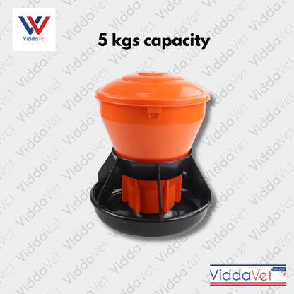 Orange Automatic Round Piglet Feeder (5 kgs / 15 kgs)