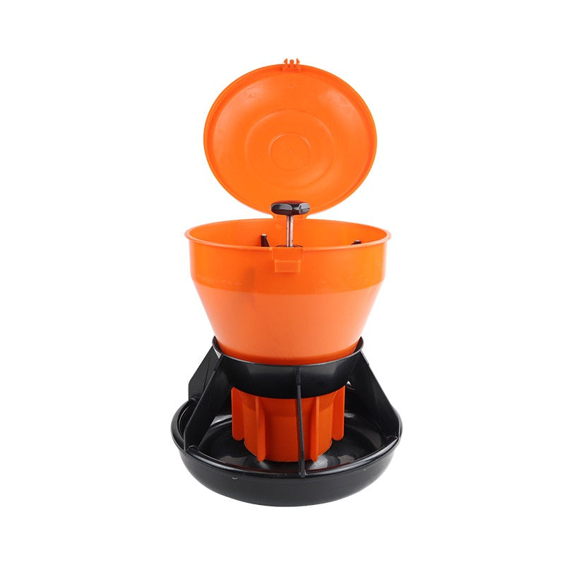 Orange Automatic Round Piglet Feeder (5 kgs / 15 kgs)