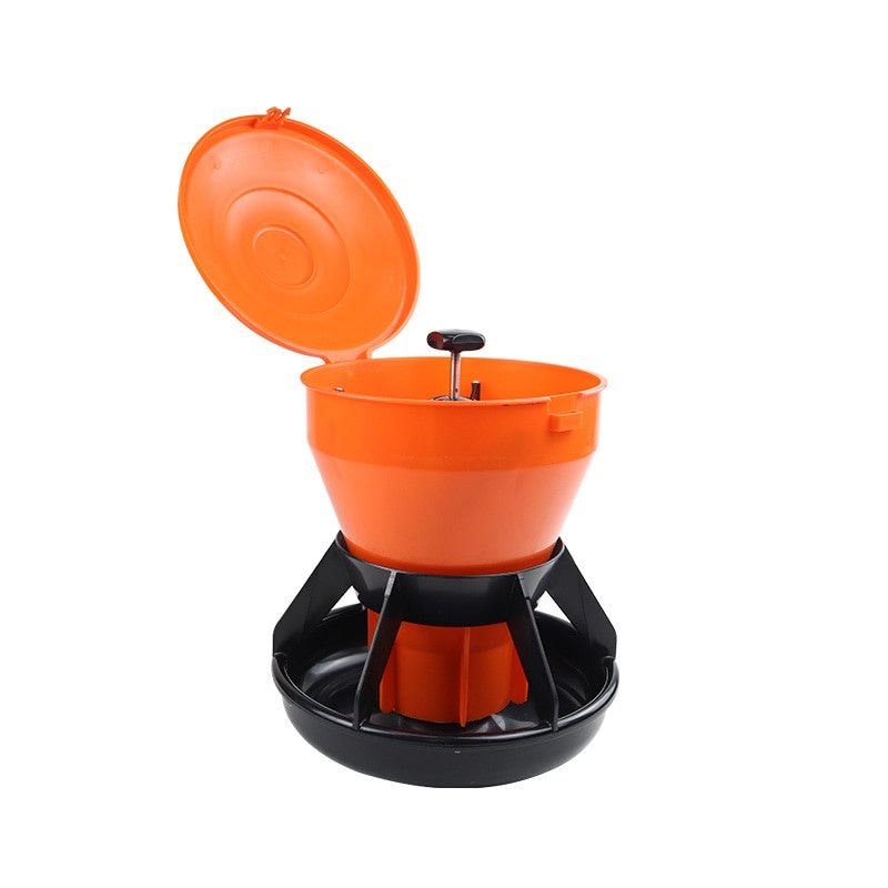 Orange Automatic Round Piglet Feeder (5 kgs / 15 kgs)