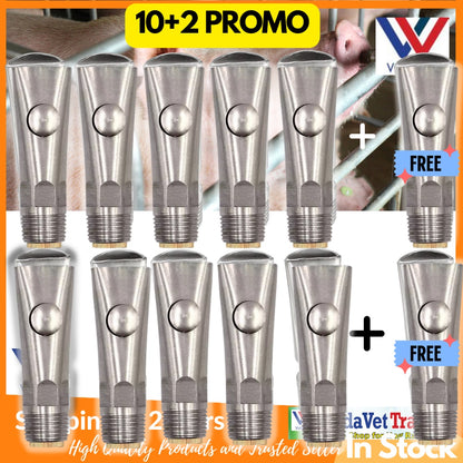 Copper End Sow Bite Type Drinker 12pcs