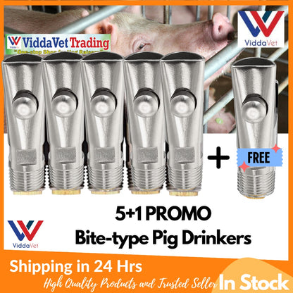 Copper End Sow Bite Type Drinker 6pcs
