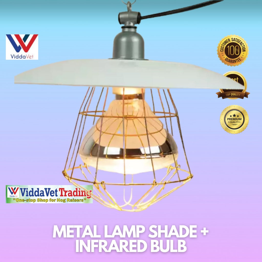 Metal Heat lamp shade with net + bulb guard brooder lamp brooder heat lamp with infrared bulb