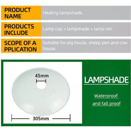 Brooder Metal Heat Lamp Shade with Bulb