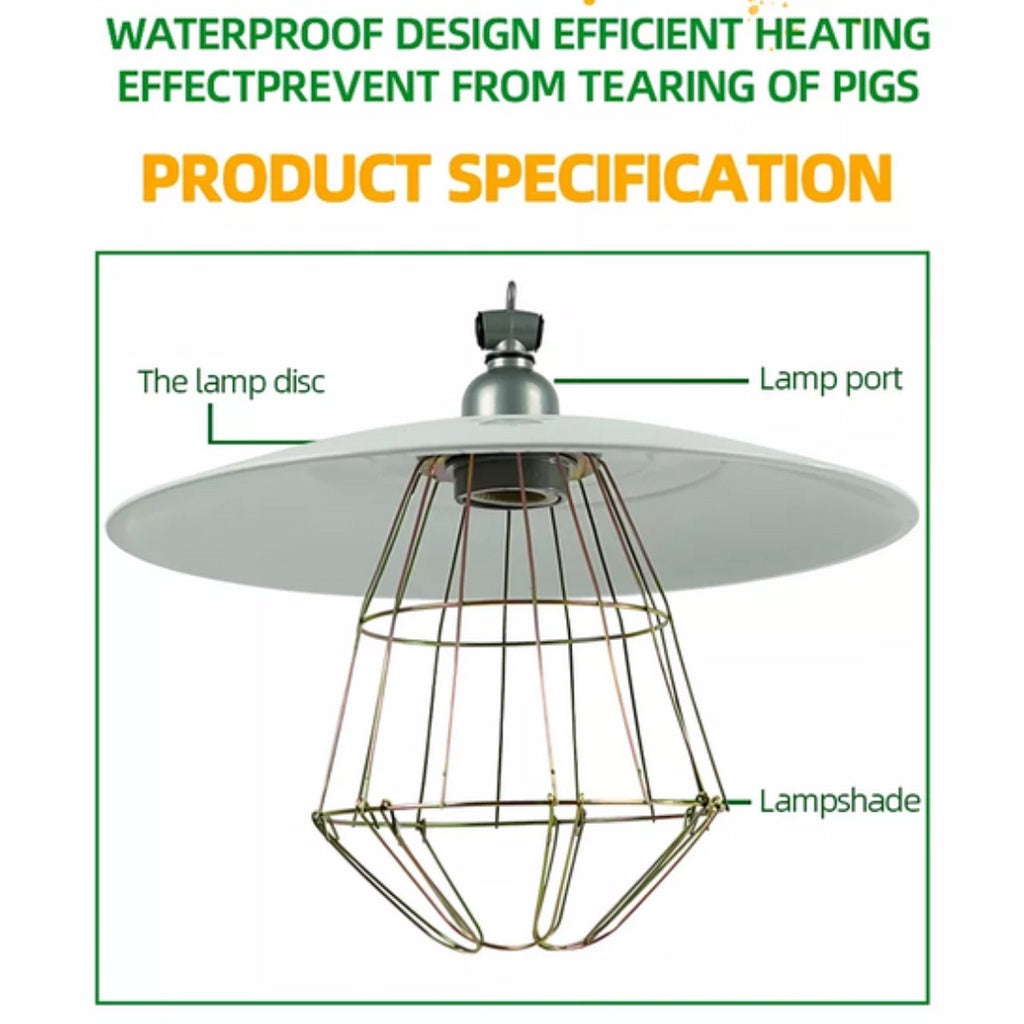 Brooder Metal Heat Lamp Shade with Bulb