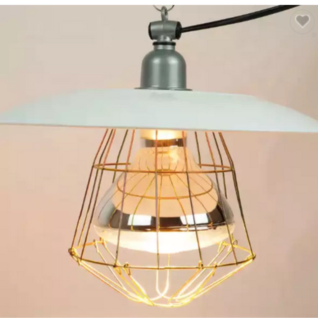 Metal Heat lamp shade with net + bulb guard brooder lamp brooder heat lamp with infrared bulb