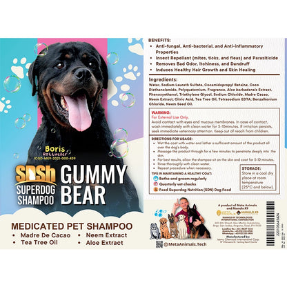 1 bot SUPERDOG SHAMPOO with Gummy Bear scent  500ml / 250ml