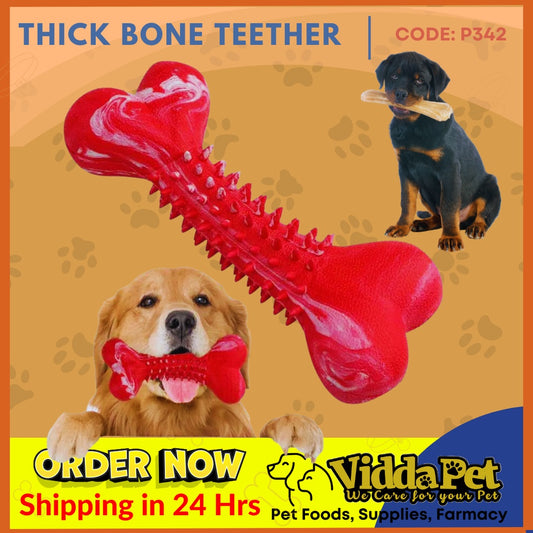 Rubber Dog Toy with Thorn Bone Teether