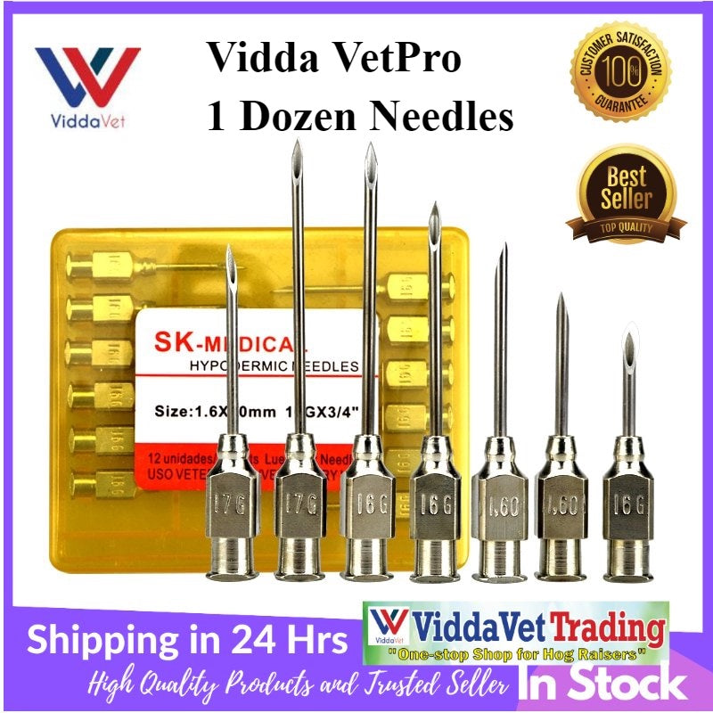 1 Dozen Vidda VetPro Stainless US Quality Needles Stainless Steel Needles 12 pcs  Syringe Needles