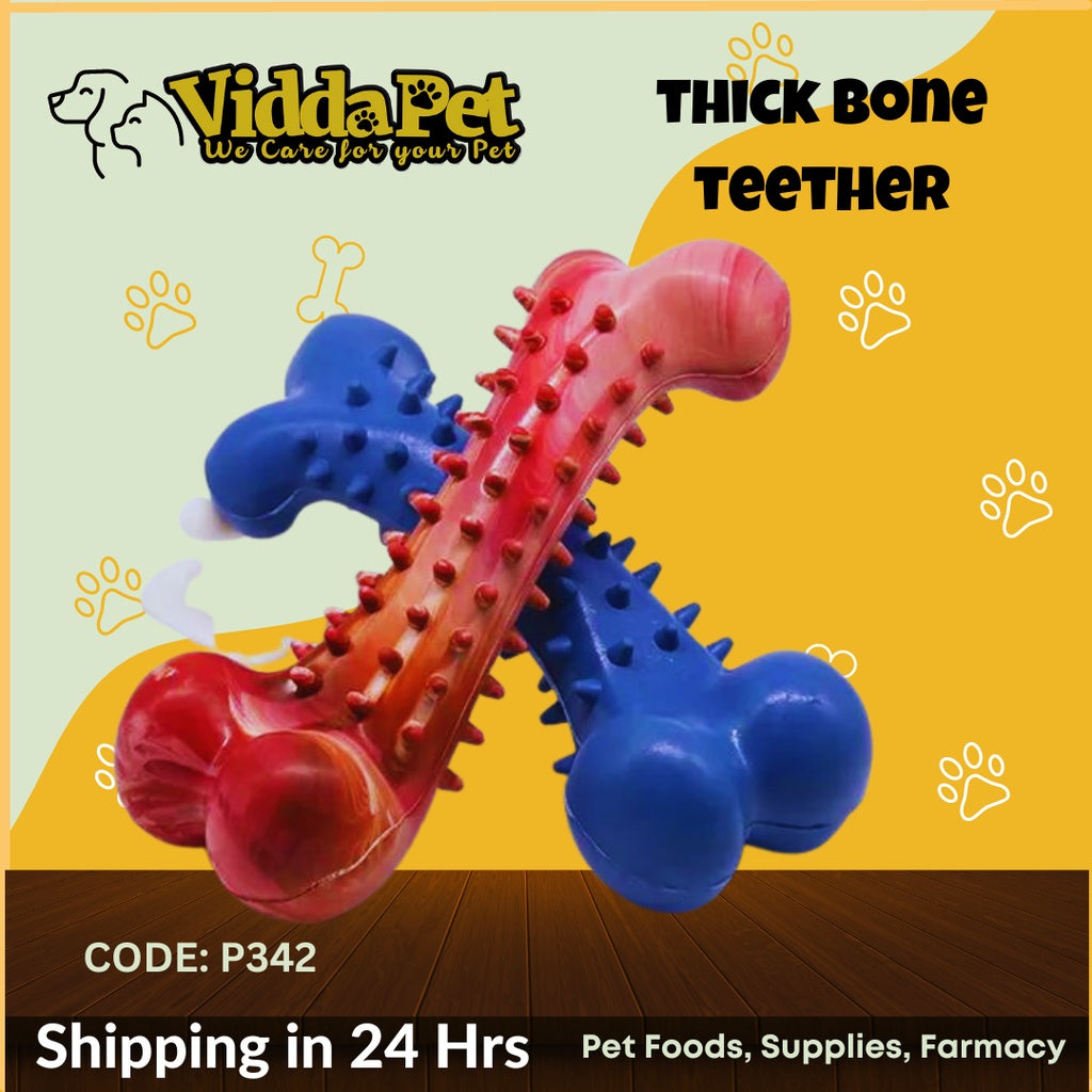 Rubber Dog Toy with Thorn Bone Teether