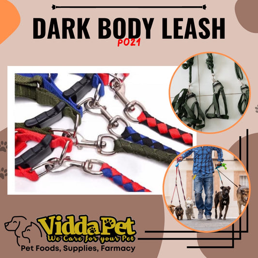Pet Body Leash in Dark Colors