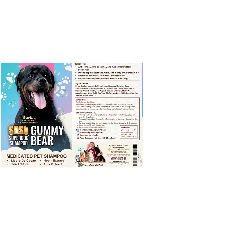 1 bot SUPERDOG SHAMPOO with Gummy Bear scent  500ml / 250ml