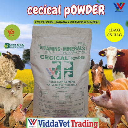 1 bag - 25 kls Cecical Powder Feed Premix  for animals feed supplement performance enhancer