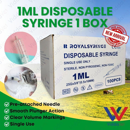 Disposable Syringe 1ML 100pcs
