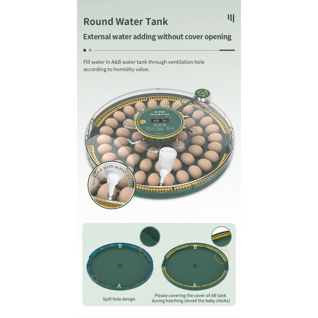 Automatic Egg Incubator 52 Eggs Capacity