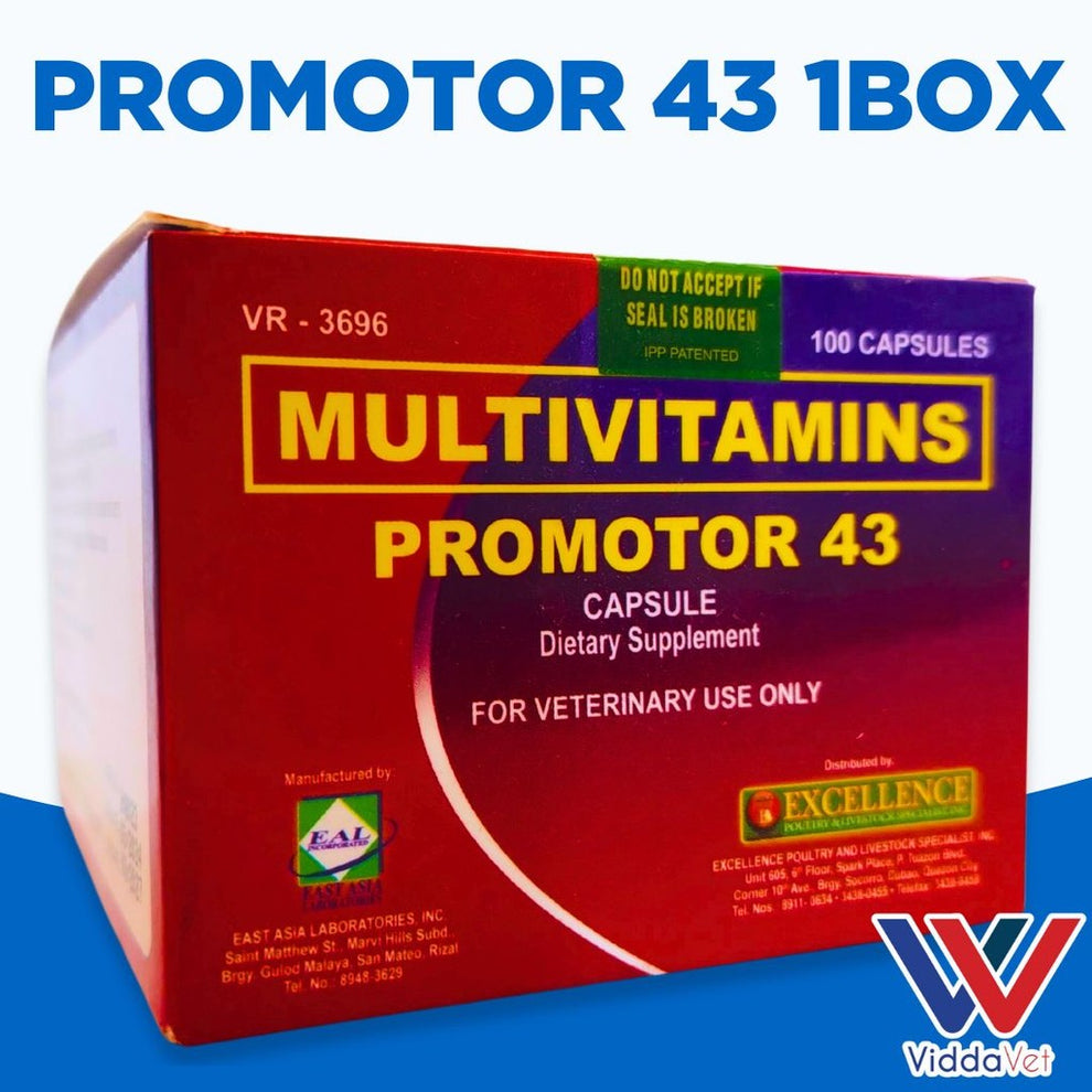 Promotor 43 Premium Gamefowl Vitamin Supplement - 100 Capsules ...