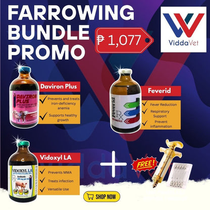 Farrowing Bundle Vidoxyl LA Feverid Daviron Plus 100ml