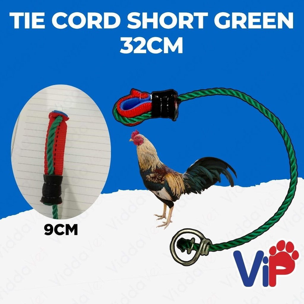 Tie cord Short green 32cm Tali ng manok panabong