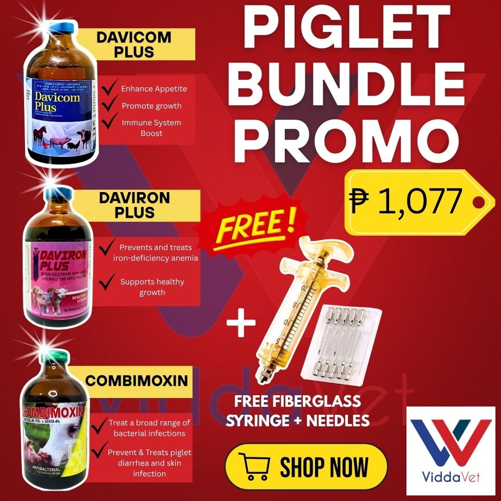 Piglet Bundle Davicom Plus, Combimoxin, Daviron Plus