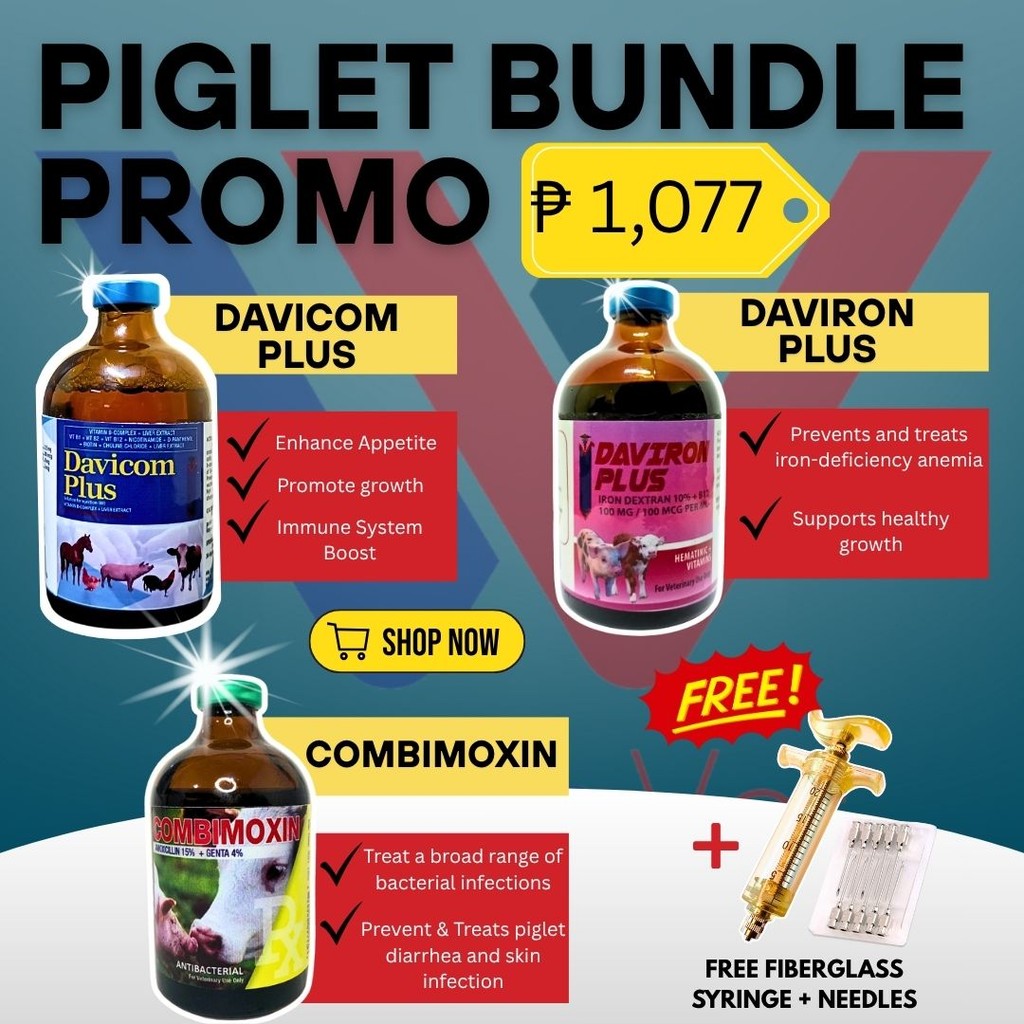 Piglet Bundle Davicom Plus, Combimoxin, Daviron Plus