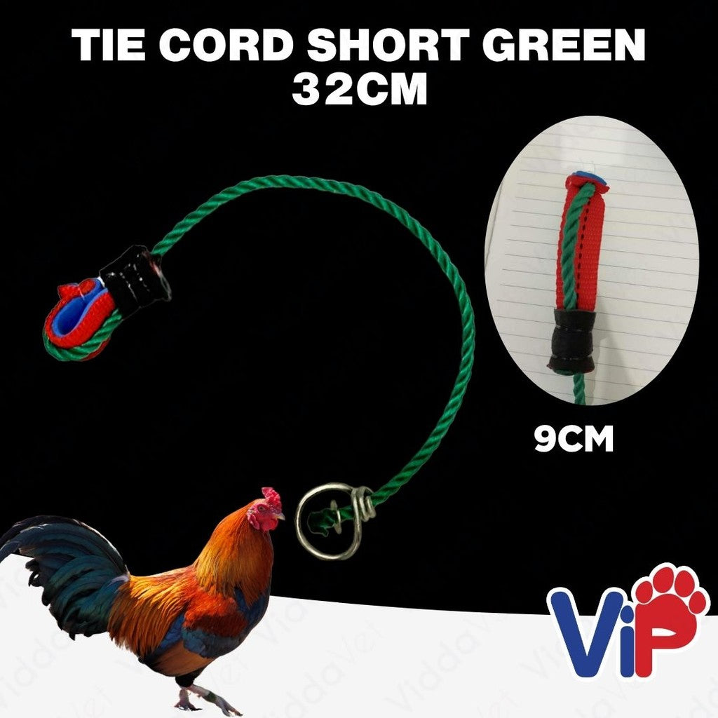 Tie cord Short green 32cm Tali ng manok panabong