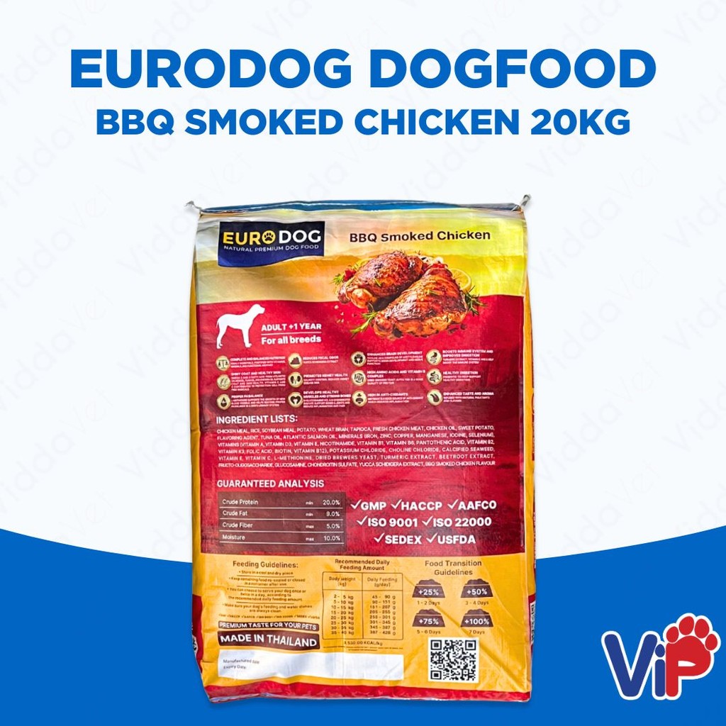 Euro Dog BBQ Smoked Chicken Dog Food 20kg