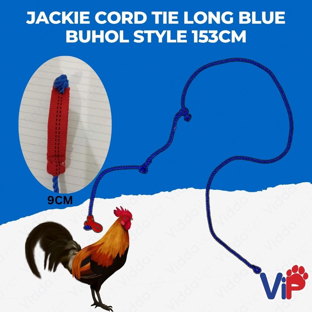Jackie Cord Tie Long Blue Buhol Style 153cm