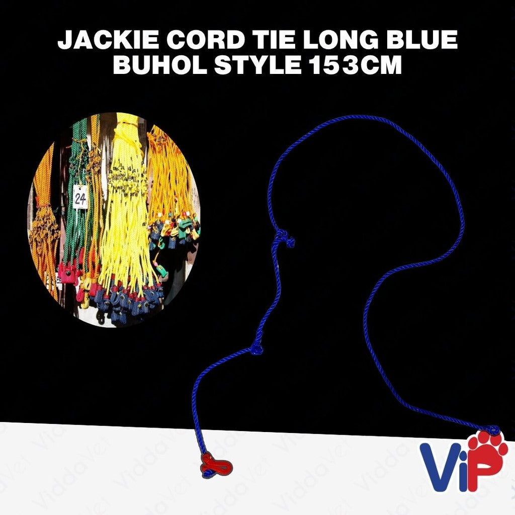 Jackie Cord Tie Long Blue Buhol Style 153cm