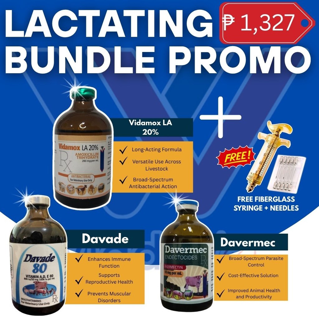 Lactating Bundle Support with Vidamox LA, Davermec & Davade for Pigs