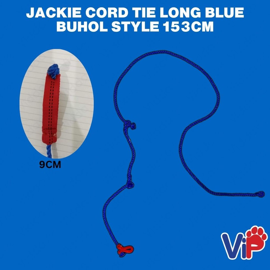 Jackie Cord Tie Long Blue Buhol Style 153cm