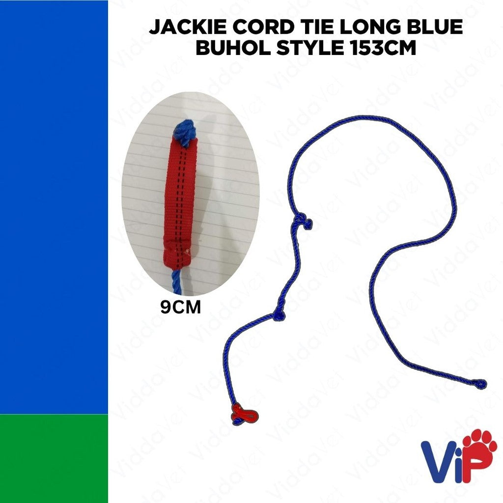 Jackie Cord Tie Long Blue Buhol Style 153cm
