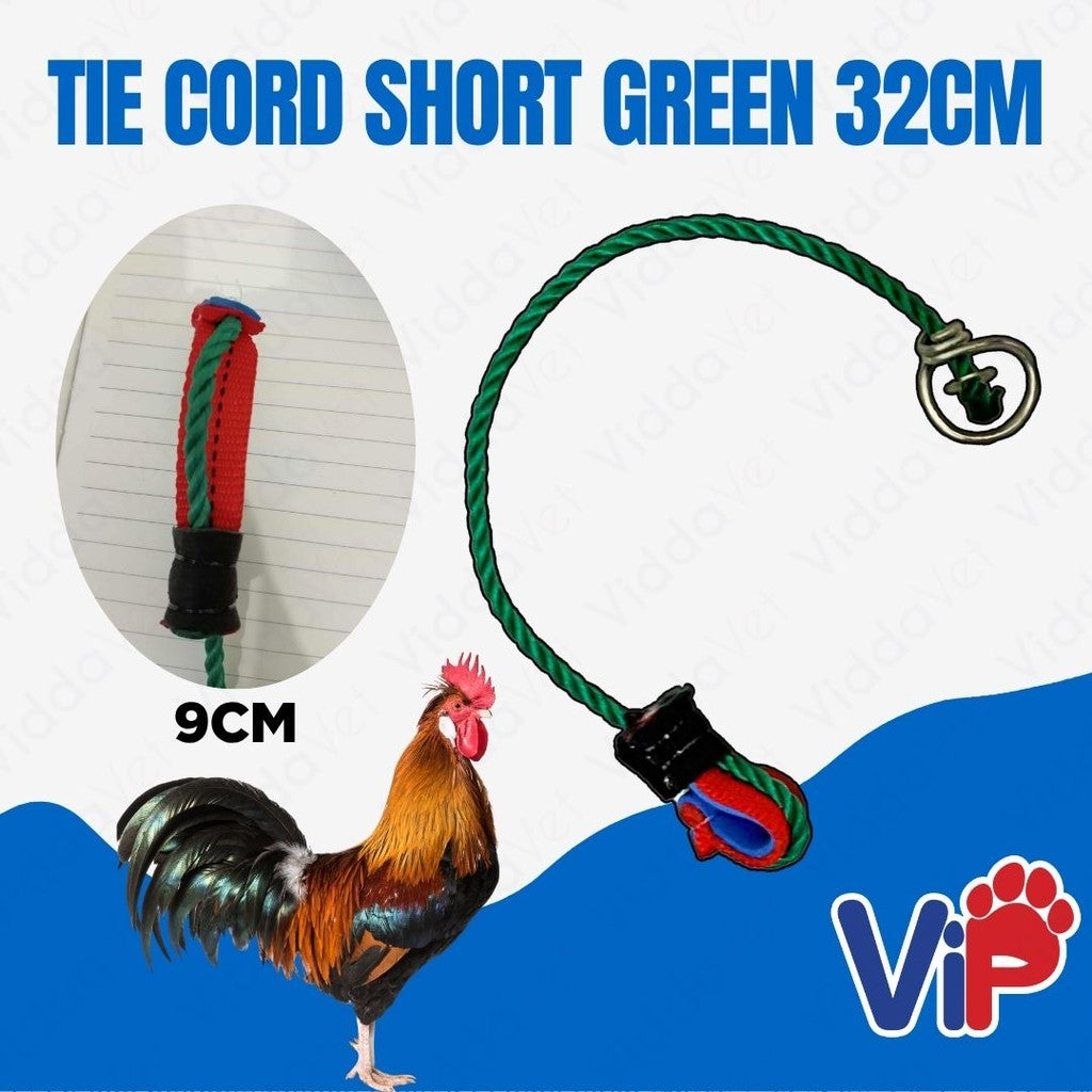 Tie cord Short green 32cm Tali ng manok panabong