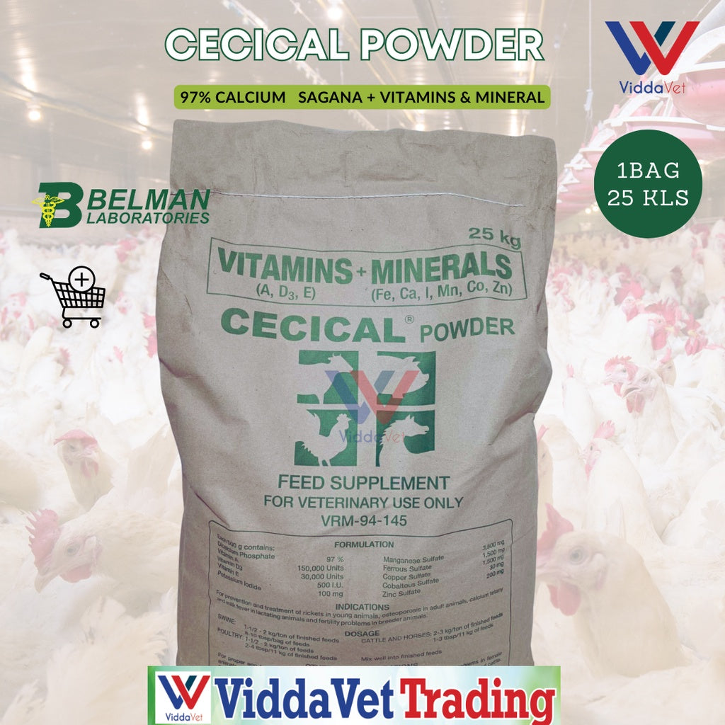 1 bag - 25 kls Cecical Powder Feed Premix  for animals feed supplement performance enhancer