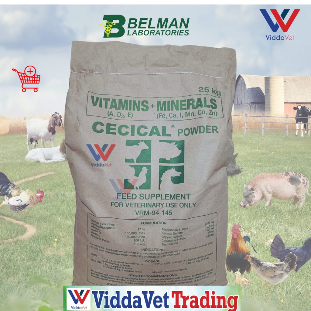 1 bag - 25 kls Cecical Powder Feed Premix  for animals feed supplement performance enhancer