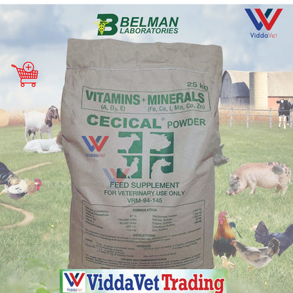 1 bag - 25 kls Cecical Powder Feed Premix  for animals feed supplement performance enhancer