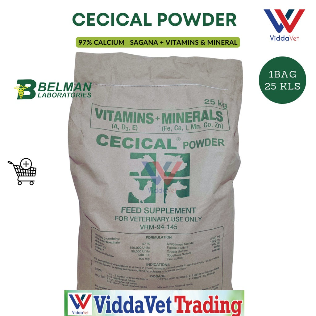 1 bag - 25 kls Cecical Powder Feed Premix  for animals feed supplement performance enhancer