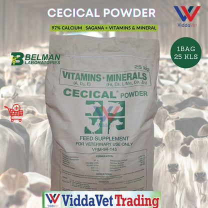 1 bag - 25 kls Cecical Powder Feed Premix  for animals feed supplement performance enhancer